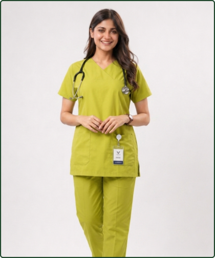 Women's Lime Green Medical Scrub Suit for Doctors, Nurses & Healthcare Professionals | YUNIFORM